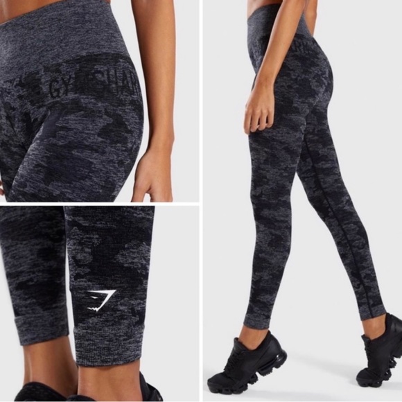 Seamless leggings - black camouflage - Picture 2 of 3